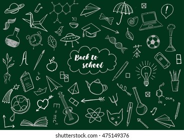 Back to school themed doodle vector background.
