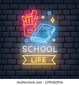 Back to school themed neon sign