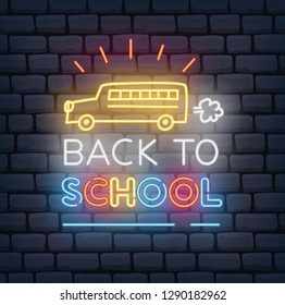 Back to school themed neon sign