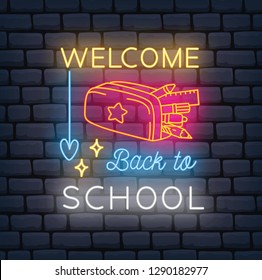 Back to school themed neon sign