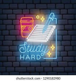 Back to school themed neon sign