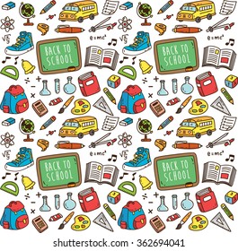 Back to school themed seamless background
