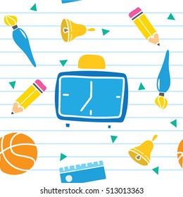 Back to school themed seamless background