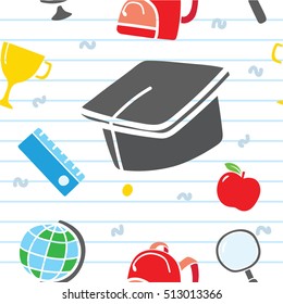 Back to school themed seamless background