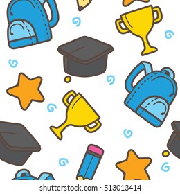 Back to school themed seamless background