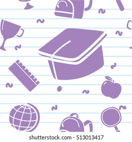 Back to school themed seamless background