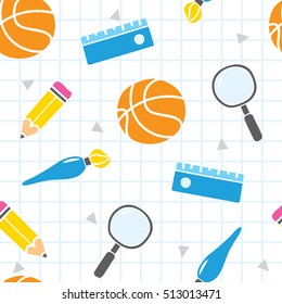 Back to school themed seamless background