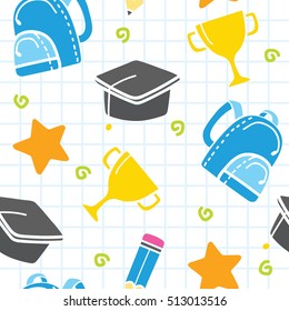 Back to school themed seamless background