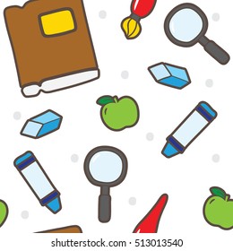 Back to school themed seamless background