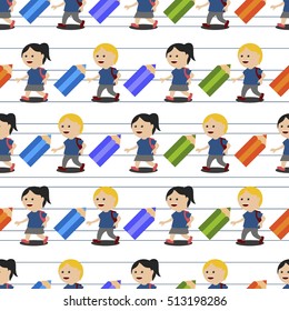 Back to school themed seamless background