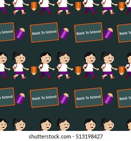 Back to school themed seamless background