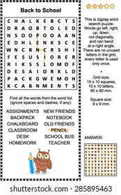 Back School Themed Word Search Puzzle Stock Vector (Royalty Free ...