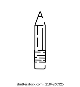 Back to School thin line icon. Vector education icons. Lesson, Study, Learning, Courses. Student pencil