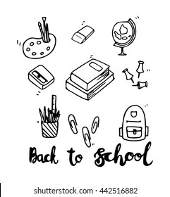 Back To School Things On White Background