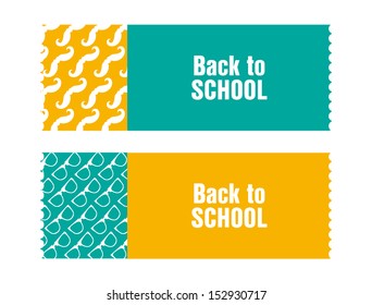 back to school ticket with hipster design