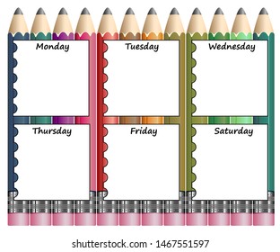Back to school. school timetable.

