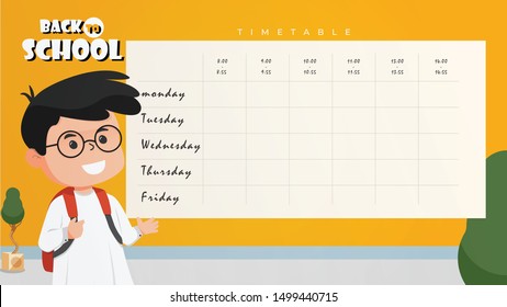 back to school - timetable flat style