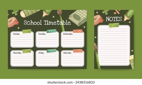 Back to school timetable template design 