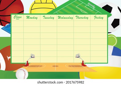 Back to school timetable. vector