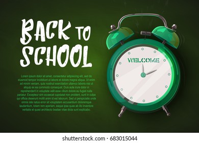 Back to school. Tipographic Banner. Bright flyer. Vector Illustration