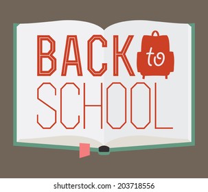 Back to school title on opened book