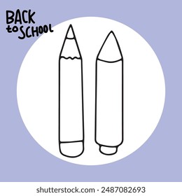 back to school tools element design line