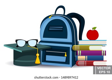 Back to school. Training. to the future. Backpack. Hand drawing. For your design.