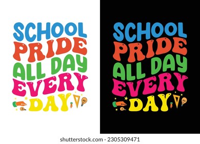 Back to school t-shirt design, 100 days of school, first day, 100-day typography t-shirt, kids t-shirt