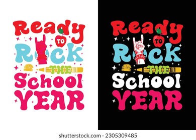 Zurück zum T-Shirt-Design der Schule, 100 Schultage, erster Tag, 100-tägiges Typografie-T-Shirt, Kindert-Shirt