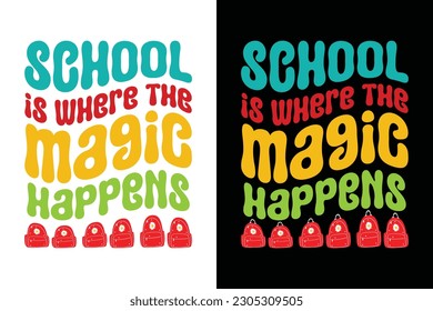 Back to school t-shirt design, 100 days of school, first day, 100-day typography t-shirt, kids t-shirt