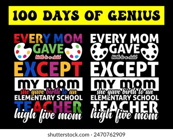 Back To School T-Shirt Design- Back To School- 100 days of school t shirt- First Day of school T-shirt Design- Hundred days of school- Happy First Day of School Kindergarten T-Shirt Design