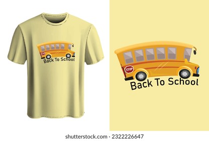 back to school t-shirt design background, school bus vector illustration, school bus vector