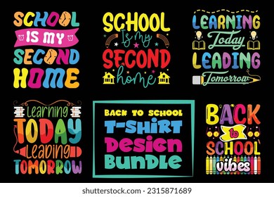 Back to School T-shirt design bundle sale, 100 Days of School shirt designs for kids, Back to School shirt prints.