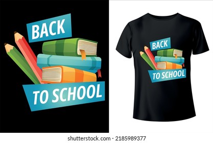 Back to school t-shirt design with editable vector