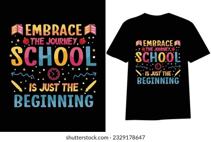 Back to school t-shirt design, first day at school , hundred days of School, typography t-shirt design for kids.