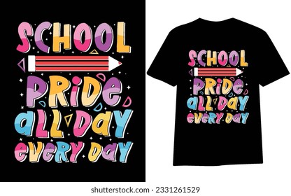 Back to school t-shirt design, first day at school , hundred days of School, typography t-shirt design for kids.