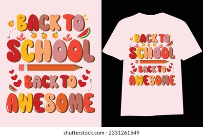 Back to school t-shirt design, first day at school , hundred days of School, typography t-shirt design for kids.