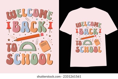 Back to school t-shirt design, first day at school , hundred days of School, typography t-shirt design for kids.