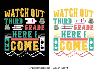 Back to school t-shirt design, first day, 100 Days of school, Graduation shirts, Custom school shirts, kids t shirt.