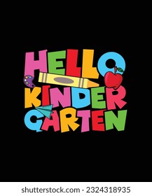 Back To school T-shirt Design Hello Kindergarten