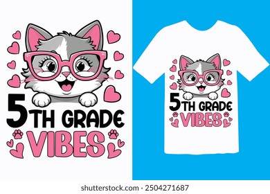 Back to school t-shirt Design, hello first grade, Unique And Colorful back, Happy 100th day of school. Congratulatory lettering for the celebration of the hundredth day of the student.