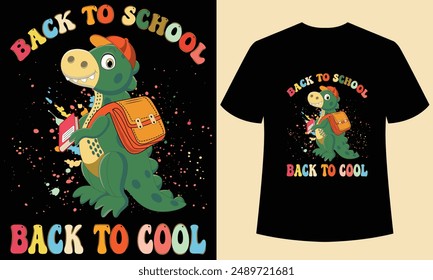  Diseño de camiseta de regreso a la escuela Diseño de camiseta de niños de dinosaurio rugiente, Diseño de camiseta de niños, 100 días de escuela, Primer día de escuela .