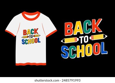 Back to school t-shirt design, vector illustration