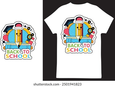 Back To School T-Shirt Design with Ventage White Color