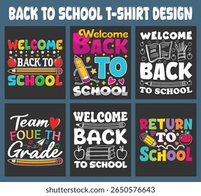Back to school t-shirt designs for children's apparel