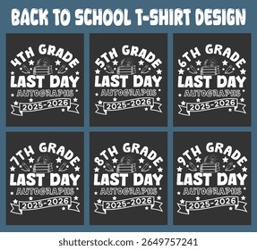 Back to school t-shirt designs for different grade levels