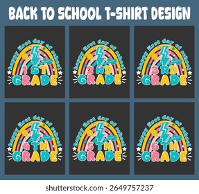 Back to school t-shirt designs first grade through sixth