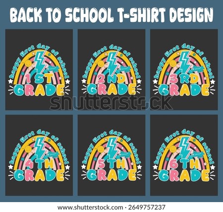 Back to school t-shirt designs first grade through sixth