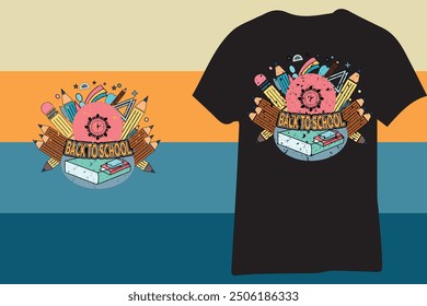 Back to School T-Shirt Logo design with black t-shirt