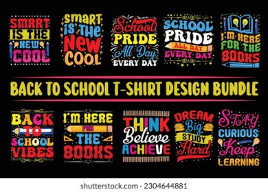 Back to school t-shirts design bundle, Typography back to school t shirt design bundle, cool back to school tees, Inspirational quotes t-shirt design